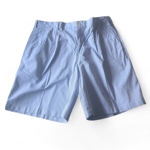 Lands End Men’s 36 (9” Inseam) Seersucker Shorts Blue/White Stripes Pleated